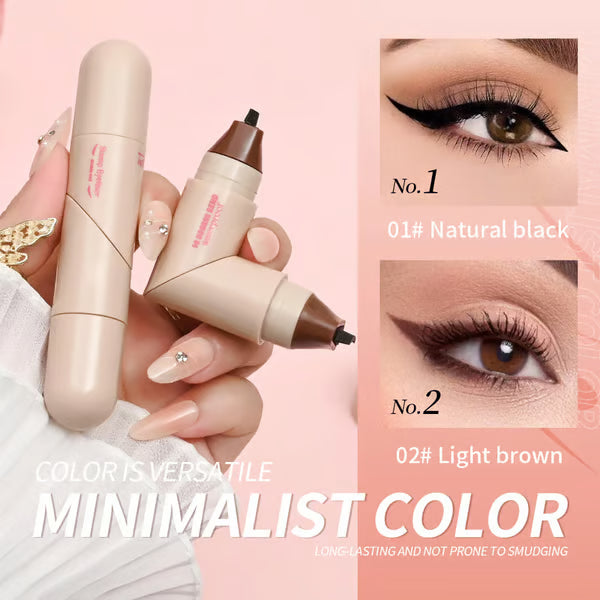 🍂 💰Rotating waterproof winged eyeliner stamp pen-Quick dry smudge proof liquid liner long lasting lazy makeup-tool
