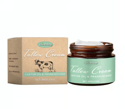 🌿 Organic Whipped Tallow Balm with Castor Oil & Frankincense for Natural Skincare & Moisturizing ✨