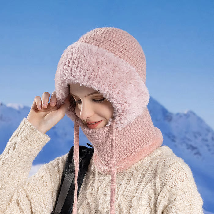 🔥Women's Winter One-Piece Knitted Beanie Scarf Mask 3-in-1 Balaclava